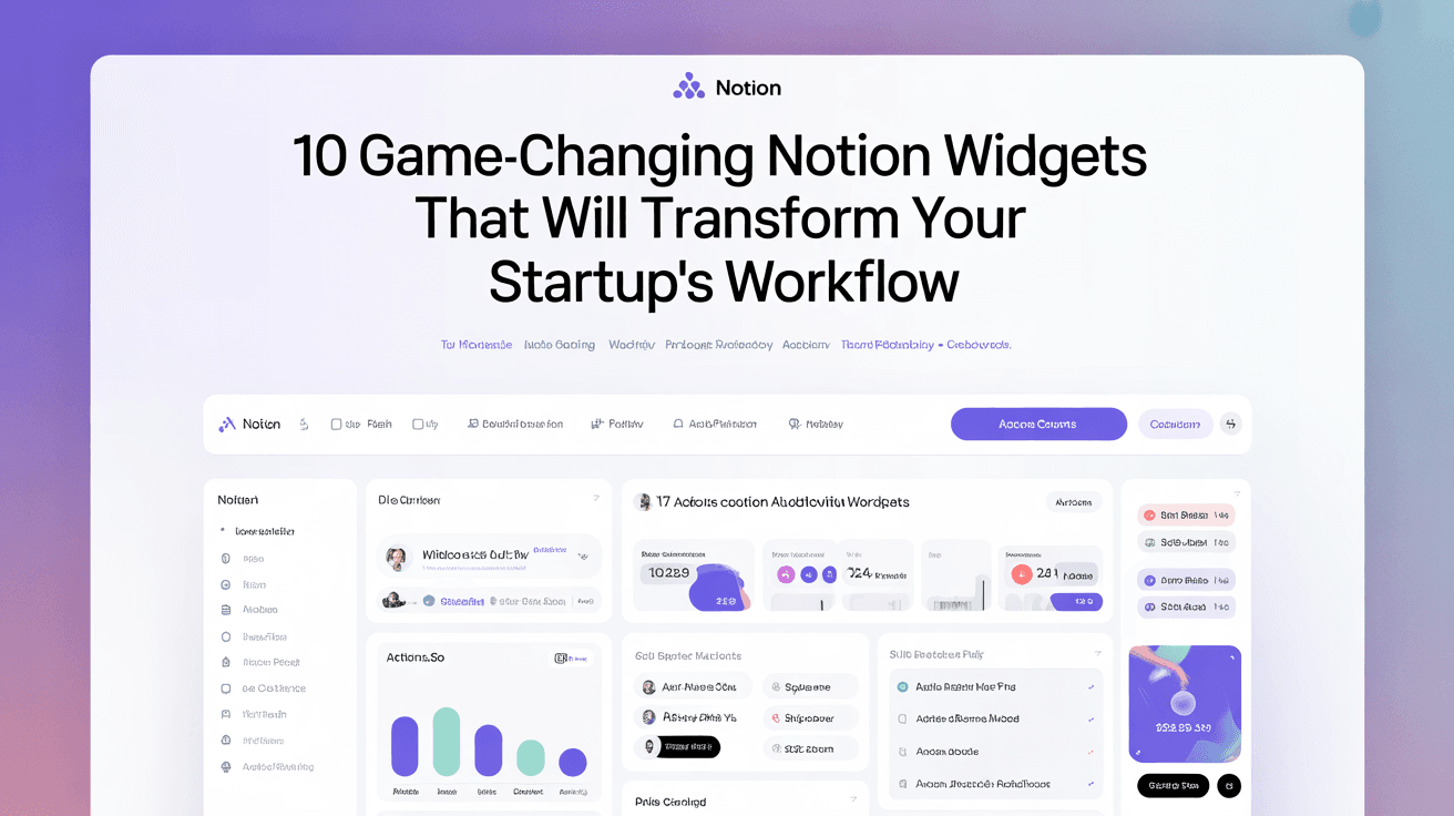 10 Game-Changing Notion Widgets That Will Transform Your Startup's Workflow