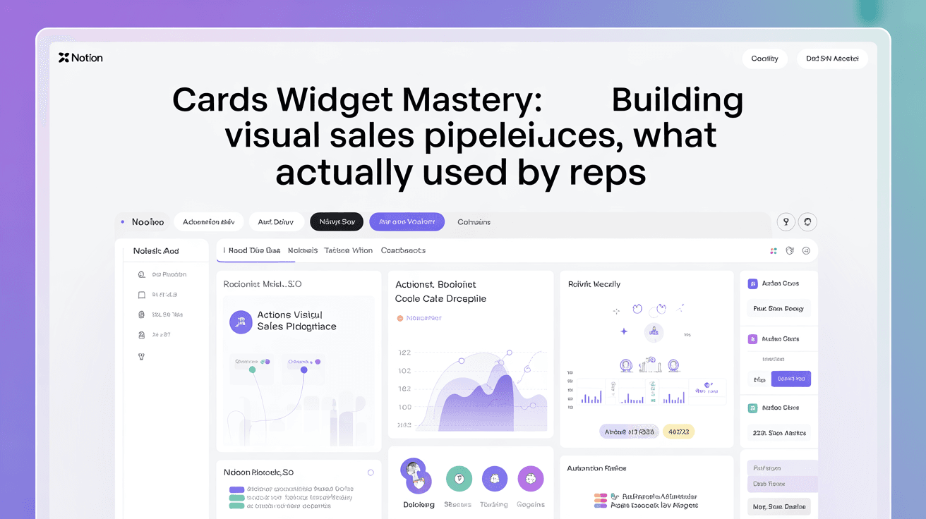 Cards Widget Mastery: Building Visual Sales Pipelines That Actually Get Used by Reps